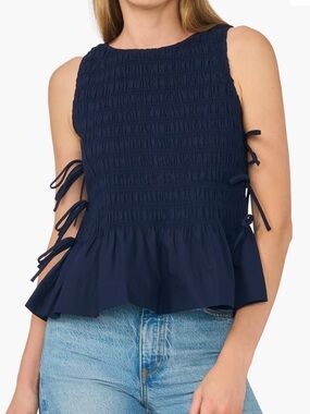 Cece Woven Puckered Tank NWT
